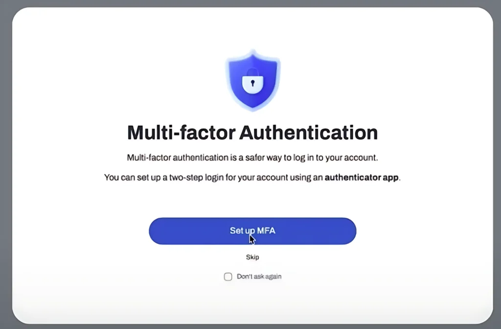 Multi-Factor Authentication (MFA) को सक्षम करें